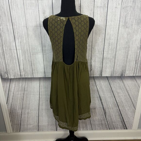 Anthropologie Lilka Women's Small Green Matepe Crochet Sleeveless Boho Dress - Picture 7 of 9